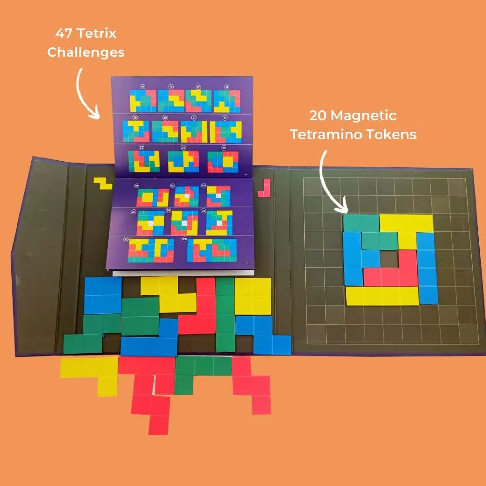 Pelikas Toyz Magnalogix Magnetic Game Tetrix for Kids Age 6 to 9 Years Old Tetris Puzzle for Kids, Gift for Boys Girls,Travel Game - Tetrix Junior