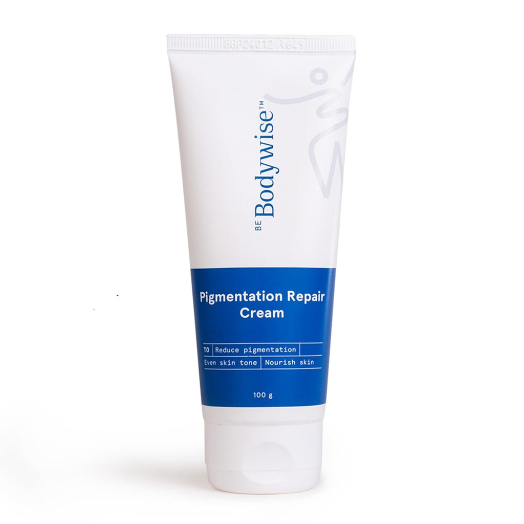 Be Bodywise Pigmentation Cream 100gm | 2.5% Lactic Acid, 2% Urea, Retinol & Kojic Acid | Reduces Tan, Pigmentation & Evens Skin Tone | Treats Dark Patches & Rough Skin on Elbows, Knees, Back of Neck & Thighs | For Daily Use