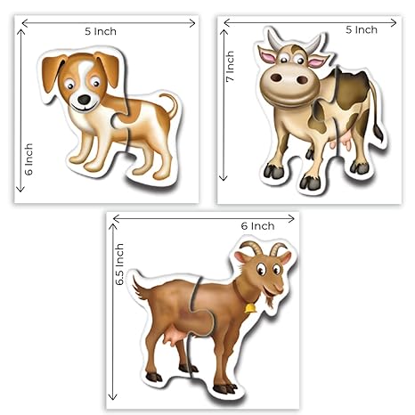 Toykraftt 2 Piece Animal Puzzles For Kids Age Of 2 Years Above Educational Toys