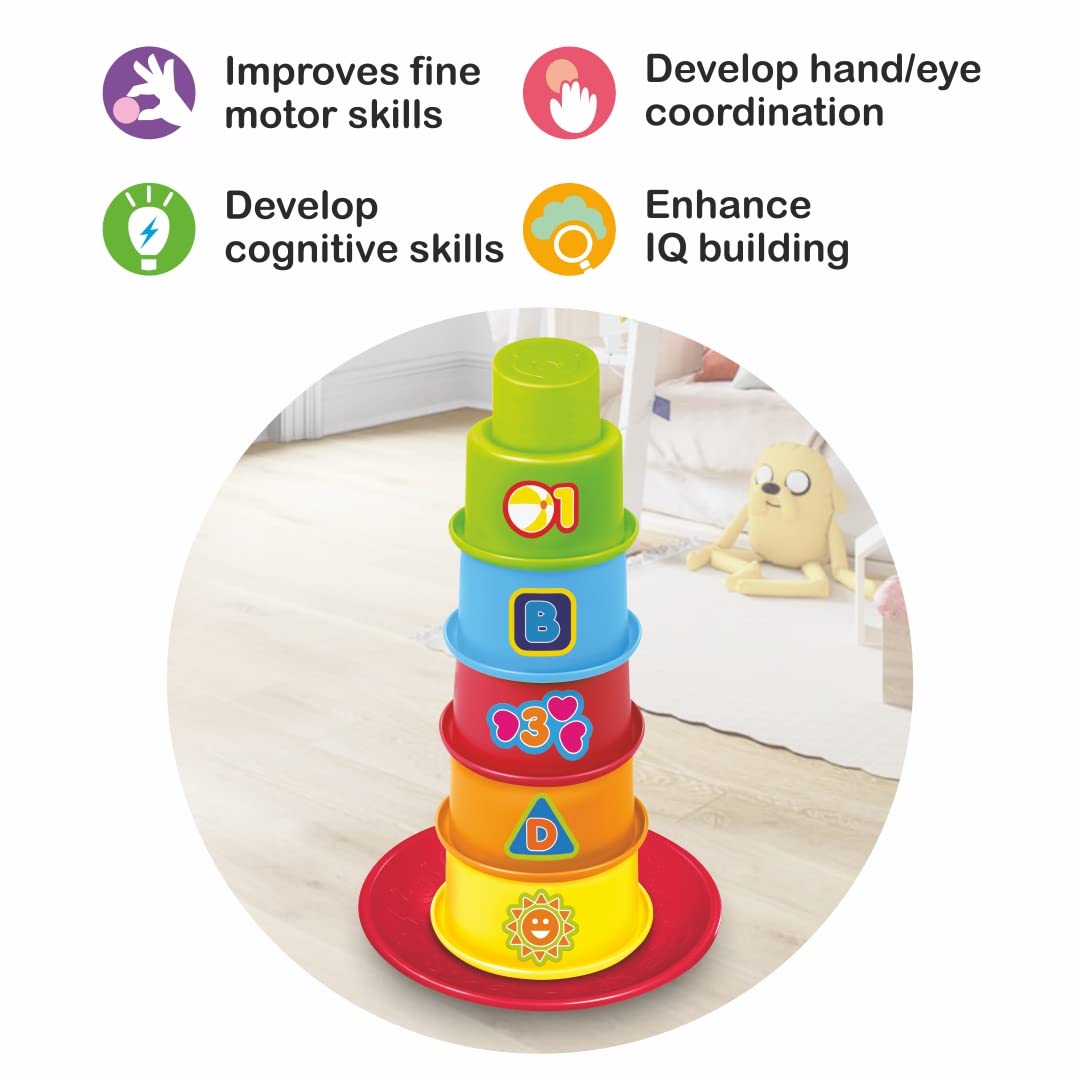 Toymate Stacking Shapes 5 Colourful Cups & Shapes