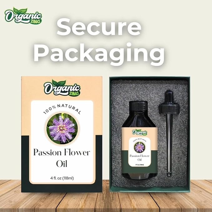 Organic Zing Passion Flower (Passiflora) Oil | Essential Oil for Aroma, Diffusers, Skincare & Massage - 118 Ml