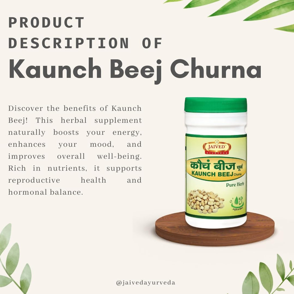 Jaived Ayurveda Konch Beej Churna | Vitality Boost & Wellness Support | 100 Gms | Pack of 3