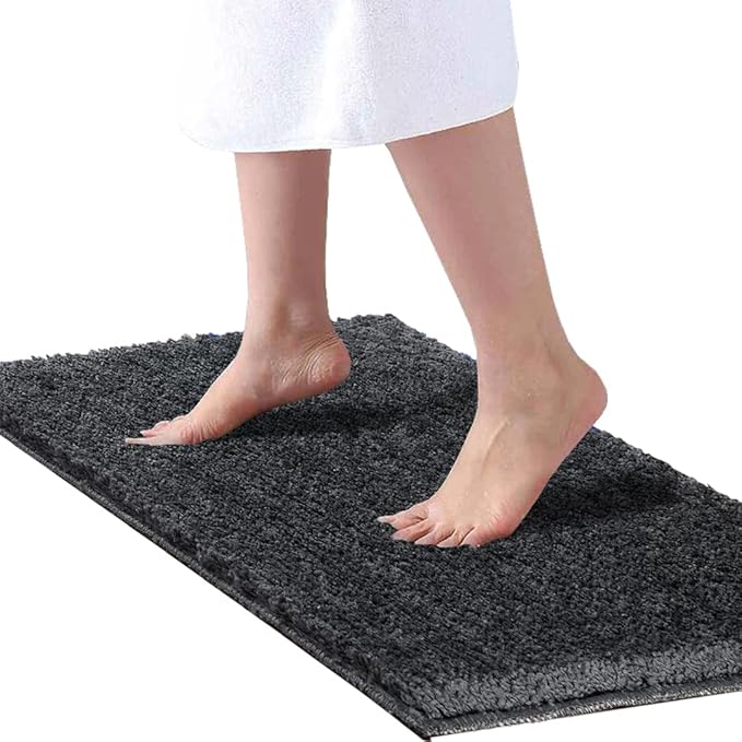 Roseate Premium Soft Microfibre Solid Bath Mat Bedroom Kitchen Door Mat Floor Mat Grey Colour