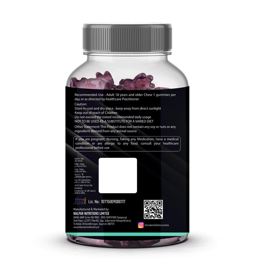 The Vitamin Factory Shilajit Gummies - 30 Gummies, 3000mg per Serving, Natural Himalayan Shilajeet, Boosts Energy & Immunity, 100% Vegetarian, No Added Sugar, Gluten-Free