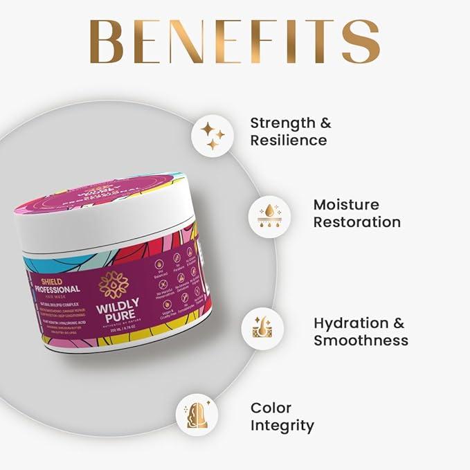 Wildly Pure Professional Natural Keratin Hair Spa Mask| 7 Days of Deep Conditioning - 200 Ml | Shield