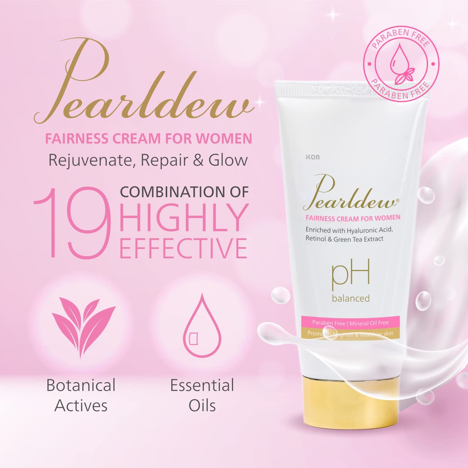 Pearldew Fairness Cream for Women - 50 Gms With Licorice, Mulberry, Bearberry, Aloe & Pro Vitamin B3 | Pack of 4
