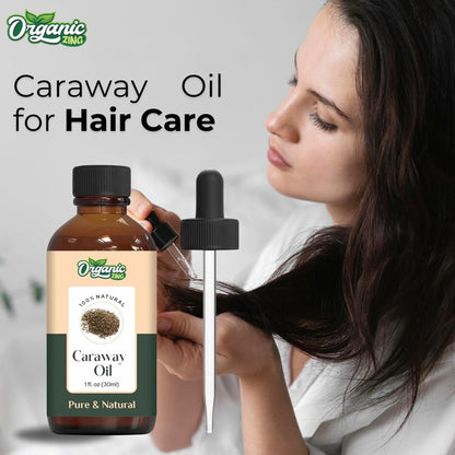 Organic Zing Caraway (Carum carvi) Oil | Pure & Natural Essential Oil for Skincare, Hair Care, Aroma & Diffuser