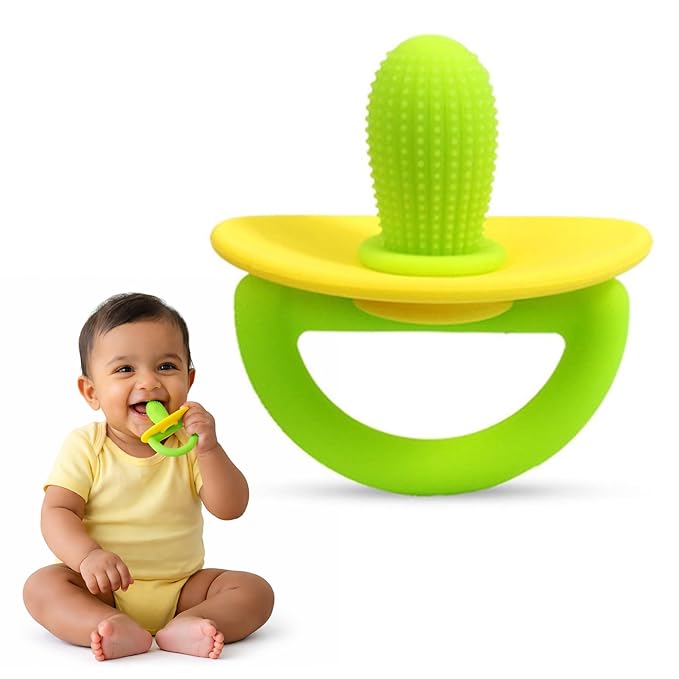 Kidology Teether for Babies 6+ Months Silicone Baby Teething Toy Green