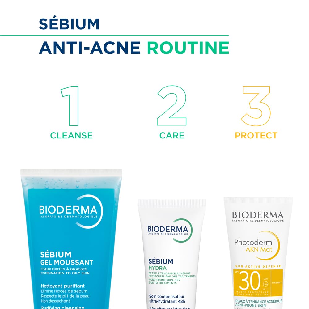 Bioderma Sebium Gel Moussant Purifying Cleansing Foaming Gel Combination To Oily Skin, 100ml