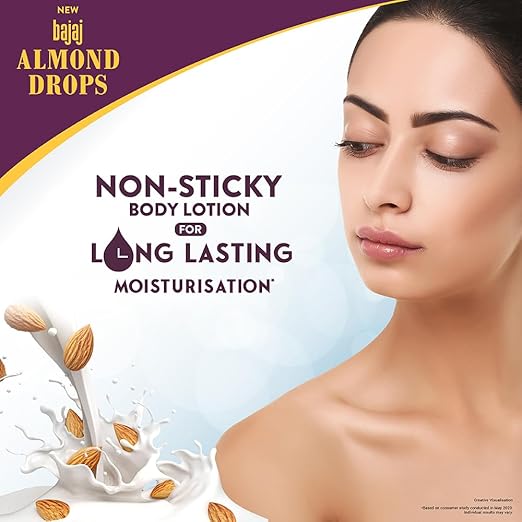 Bajaj Almond Drops Non-Sticky Body Lotion Long Lasting Moisturization - 400 ml