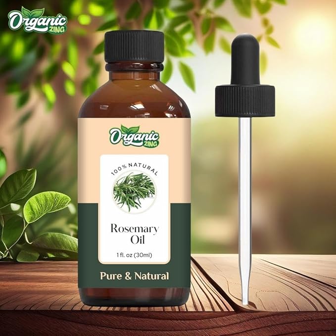 Organic Zing Rosemary Essential Oil for Skin, Face, Hair Care, Aromatherapy, Diffuser, Conditioner - 30 Ml