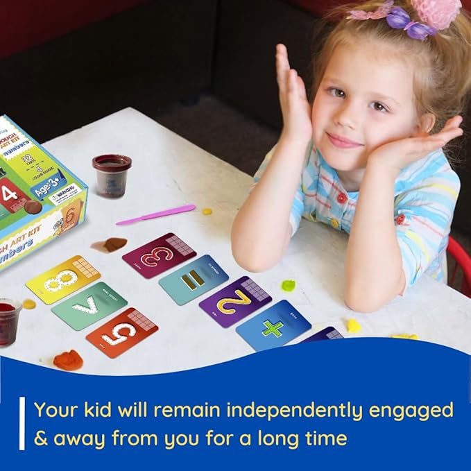Pepplay Dough Art Kit Long Lasting Soft and Non-Toxic Educational Clay 32 Flash Cards with 4 Dough Boxes