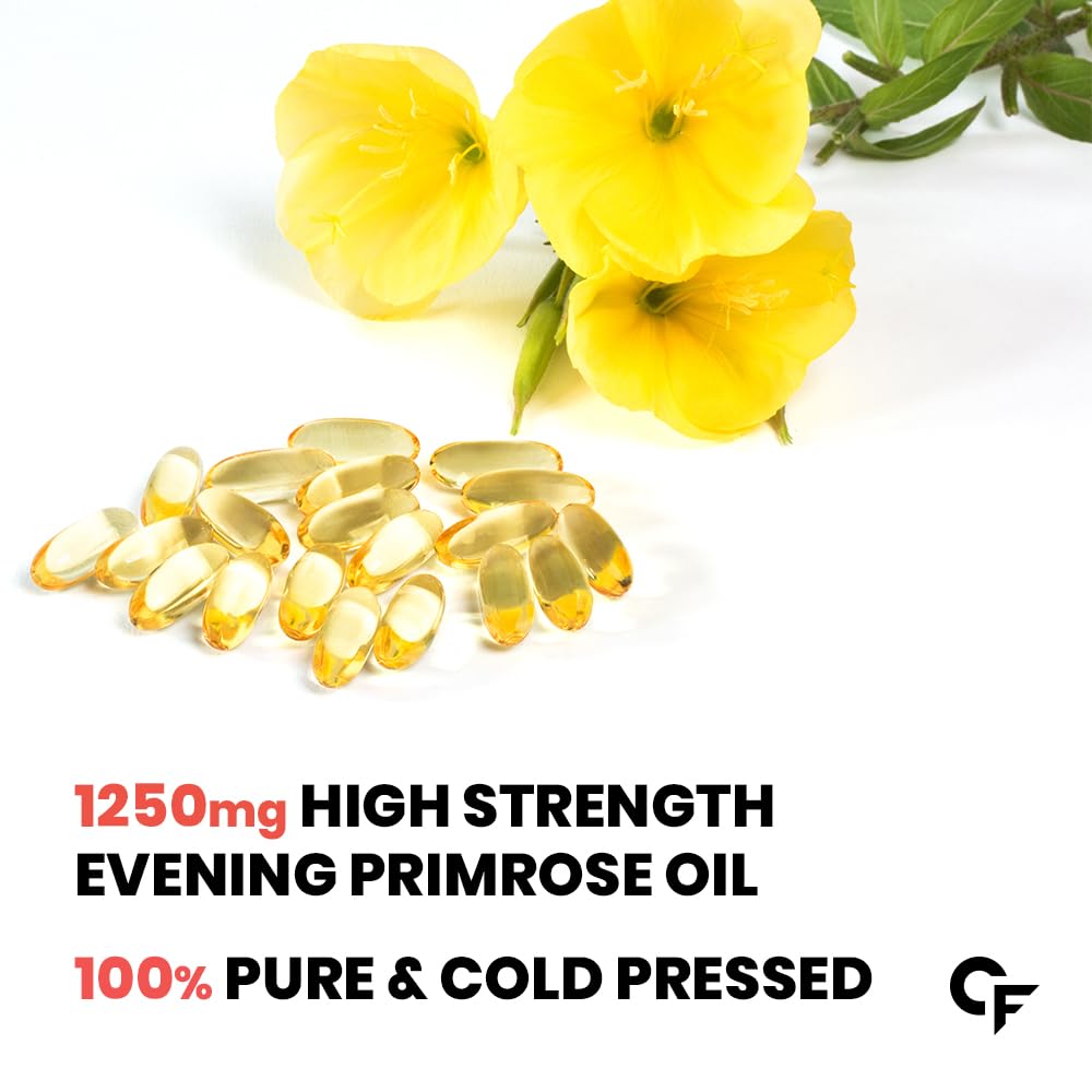 Carbamide Forte Evening Primrose Oil Capsules 1250mg For Women | Pure & Cold Pressed Primrose Oil Capsules | Evening Primrose Oil | Supplement for Hormonal Balance, Immunity & Skin Health | 60 Capsule