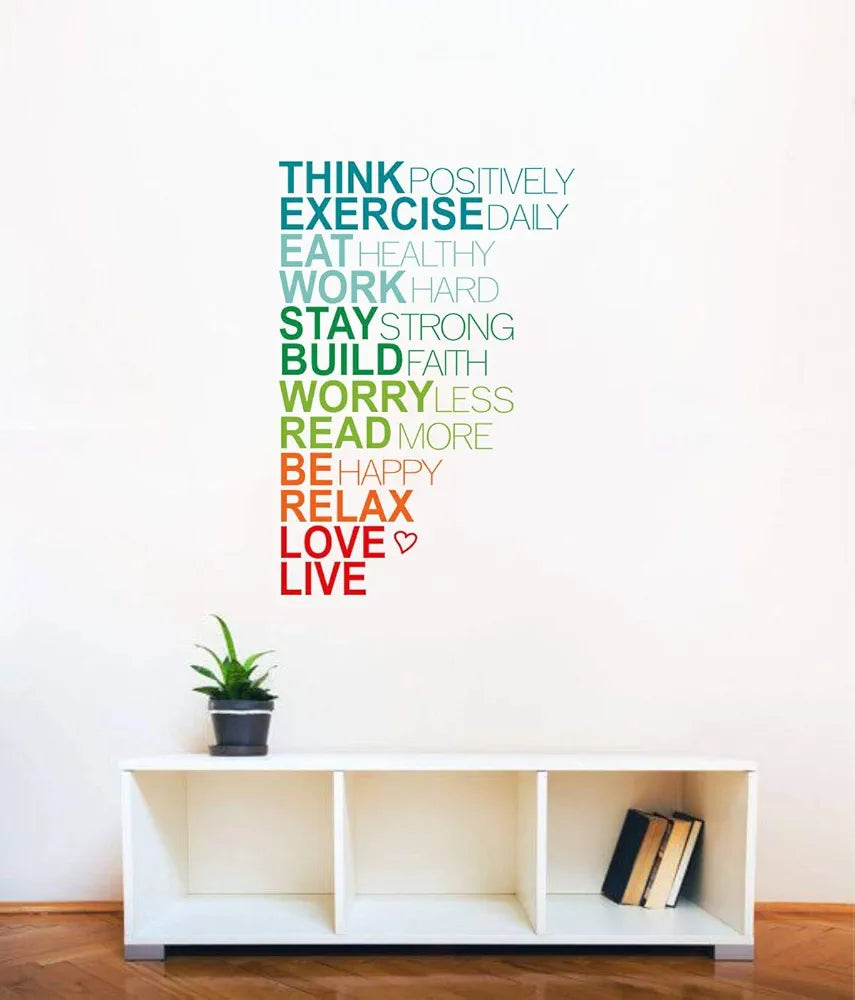 Decal O Decal Wall Decals Motivational Quotes- Be Positive Wall Reusable Self-Adhesive Stickers  Multicolour
