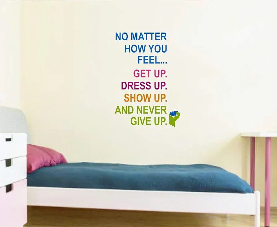 Decal O Decal Vinyl Never Give Up Motivational Quotes Wall Stickers self-adhesive 10 x 55 cm