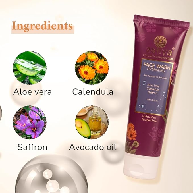 Zanya Hydrating Face Wash for Dry Skin - 75 Ml