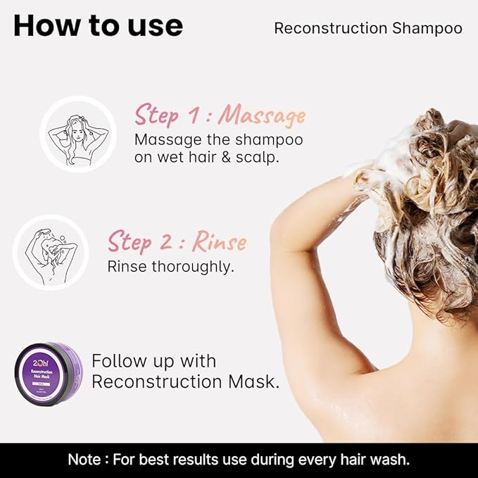 2.Oh Italian Reconstruction Shampoo for Frizzy and Dry Hair - 300 ml