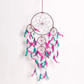 Dream Catcher Traditional Indian Dreamcatcher Height 75 cm Big Pink Green DC