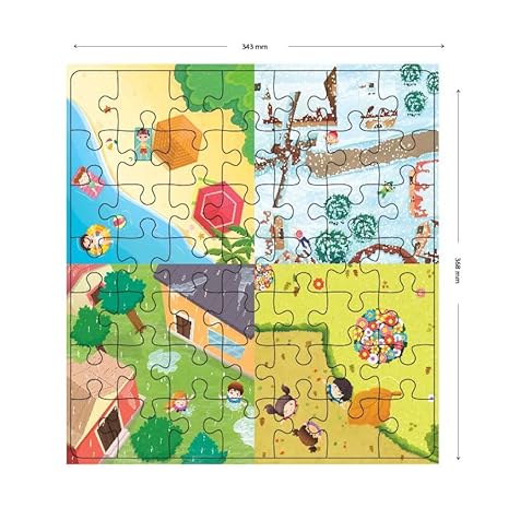 Popcorn Games & Puzzles Seasons 49 Piece Kids Jigsaw Game Puzzle Science Educational Toys