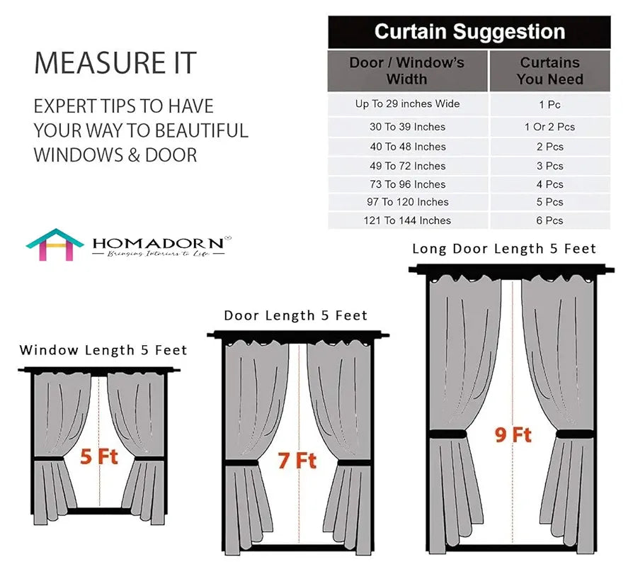Homadorn Ombre Printed Linen Textured Sheer Curtains White + Sky Blue