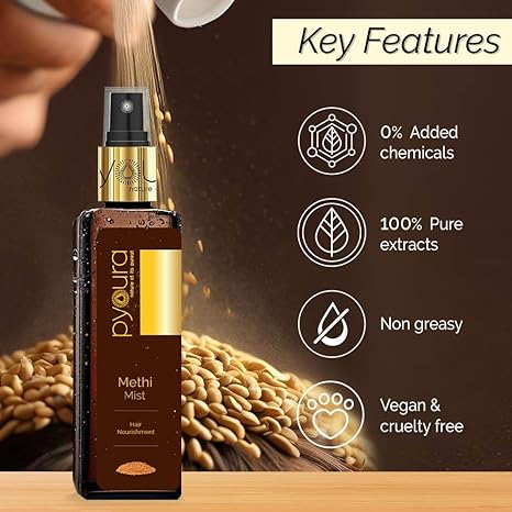 Pyoura Non-Oily Methi Frizzy Hair Serum Mist - 100 ml
