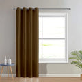 Divine Casa Semi Blackout Door Curtain 7 Feet Colour Dark Brown Micro Satin Room Darkening Panel with Metal Eyelets (Pack of 1)