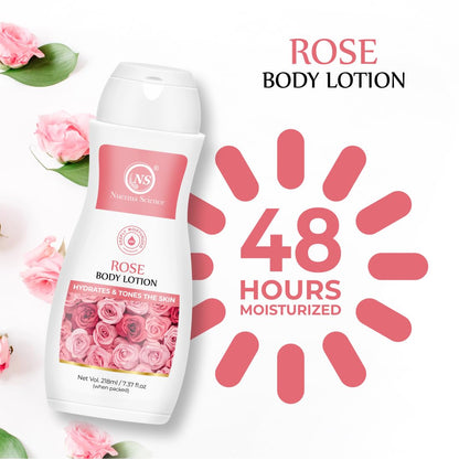 Nuerma Science Rose Body Lotion for Deep Moisturizing, Hydration & Nourishment