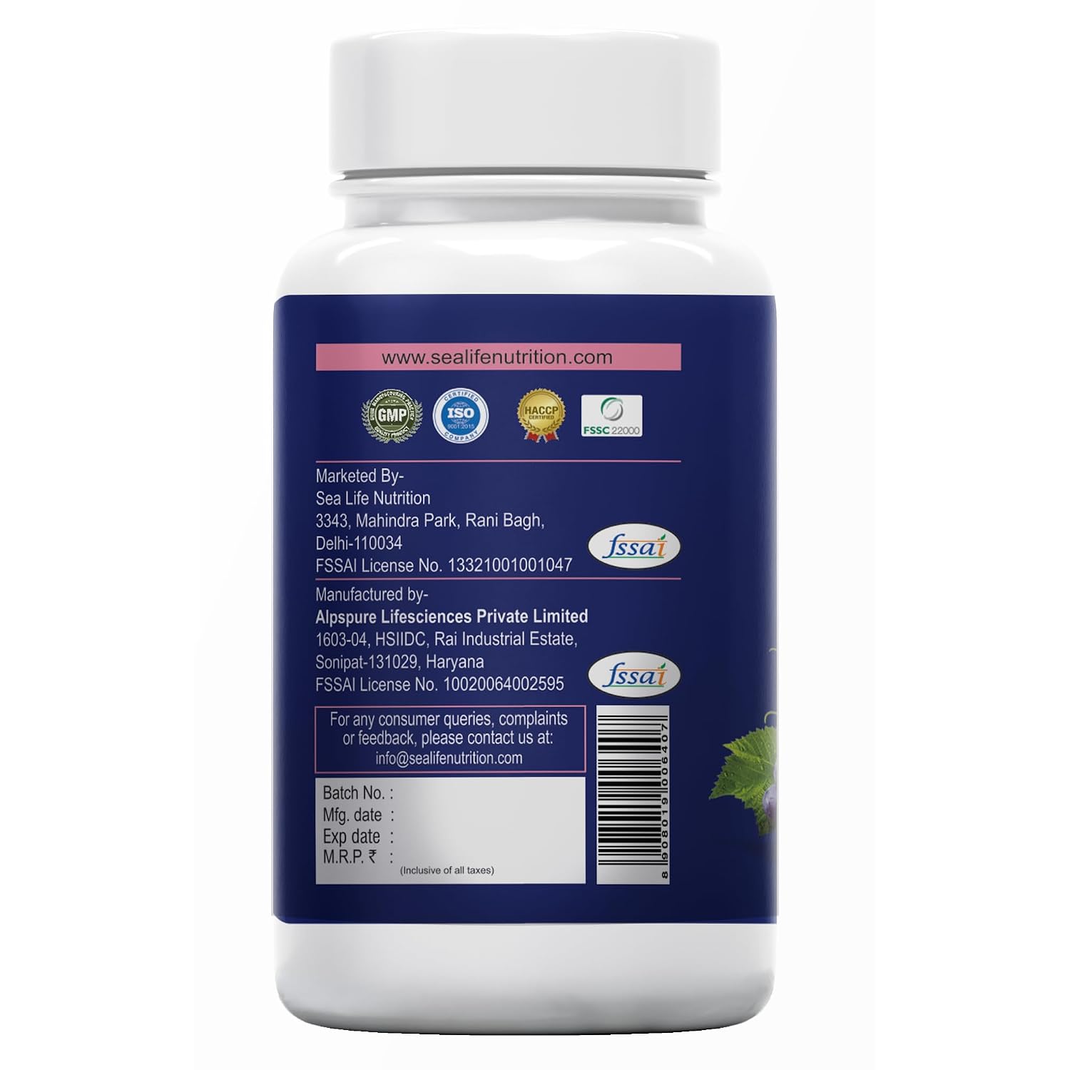 Sea Life Grape Seed Extract | 500 mg 60 Tablets | Antioxidant Supplement Strengthens Immunity, Helps Fight Infections, Promotes Healthy Skin and Hair| For Women and Men.