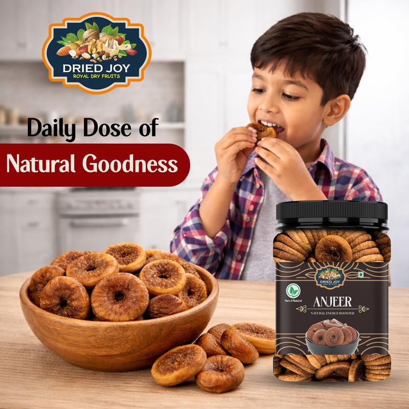 DRIED JOY Premium Afghani anjeers Dry Fruit | Natural Figs & Dried Fig Rich in Vitamins, Fiber, Calcium & Iron Ideal for Healthy Snacking Dieting & Breakfast Non-GMO, Low Fat
