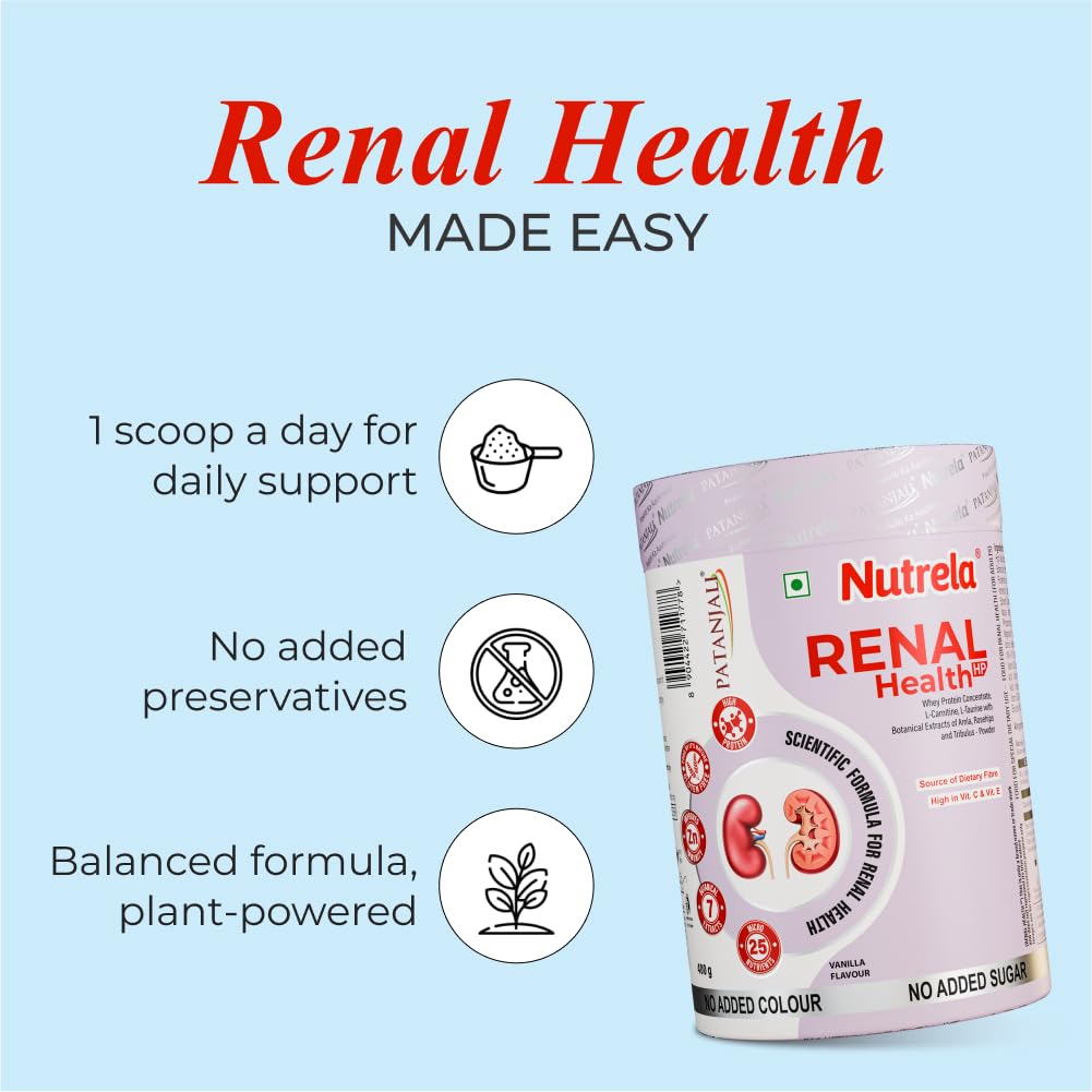 Patanjali Nutrela Renal Health | Whey Protein Supplement for Kidney Support â€“ 400g