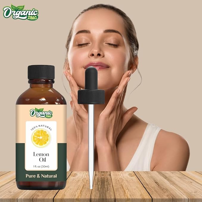 Organic Zing Lemon (Citrus Limonum) Oil | Essential Oil for Skincare, Hair Care, Aroma & Diffusers - 30 Ml