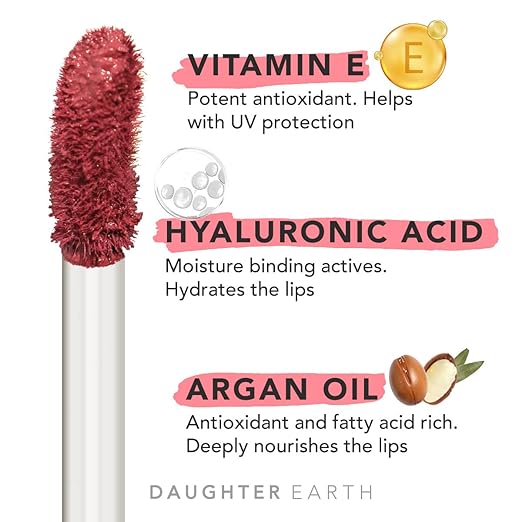 Daughter Earth Liquid Lipstick With Vitamin E & Hyaluronic Acid the Original Pink - 5.0 Ml