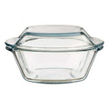 Femora Borosilicate Serving Bowl | Glass Casserole Set, Glass Bowl With Lid, Microwave Safe Bowl Set | Pack of 1 | 1500 Ml