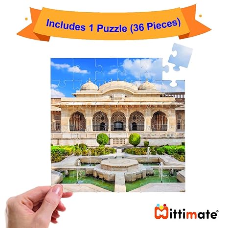 Mittimate 36-Piece Amer Fort Jigsaw Puzzle for Kids 4+ Enhances Imagination Kids Memory Development
