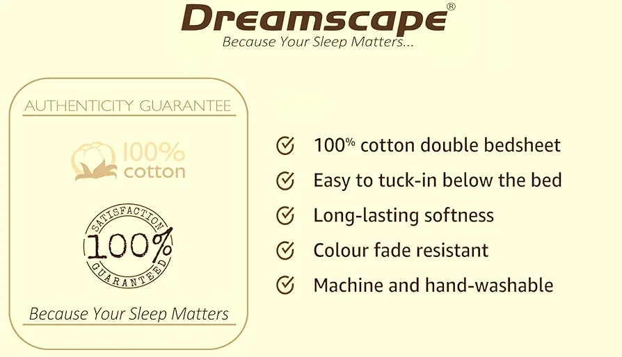 Dreamscape Cotton King Fitted Floral Bedsheet With 2 Pillow Covers Graphite Splendour