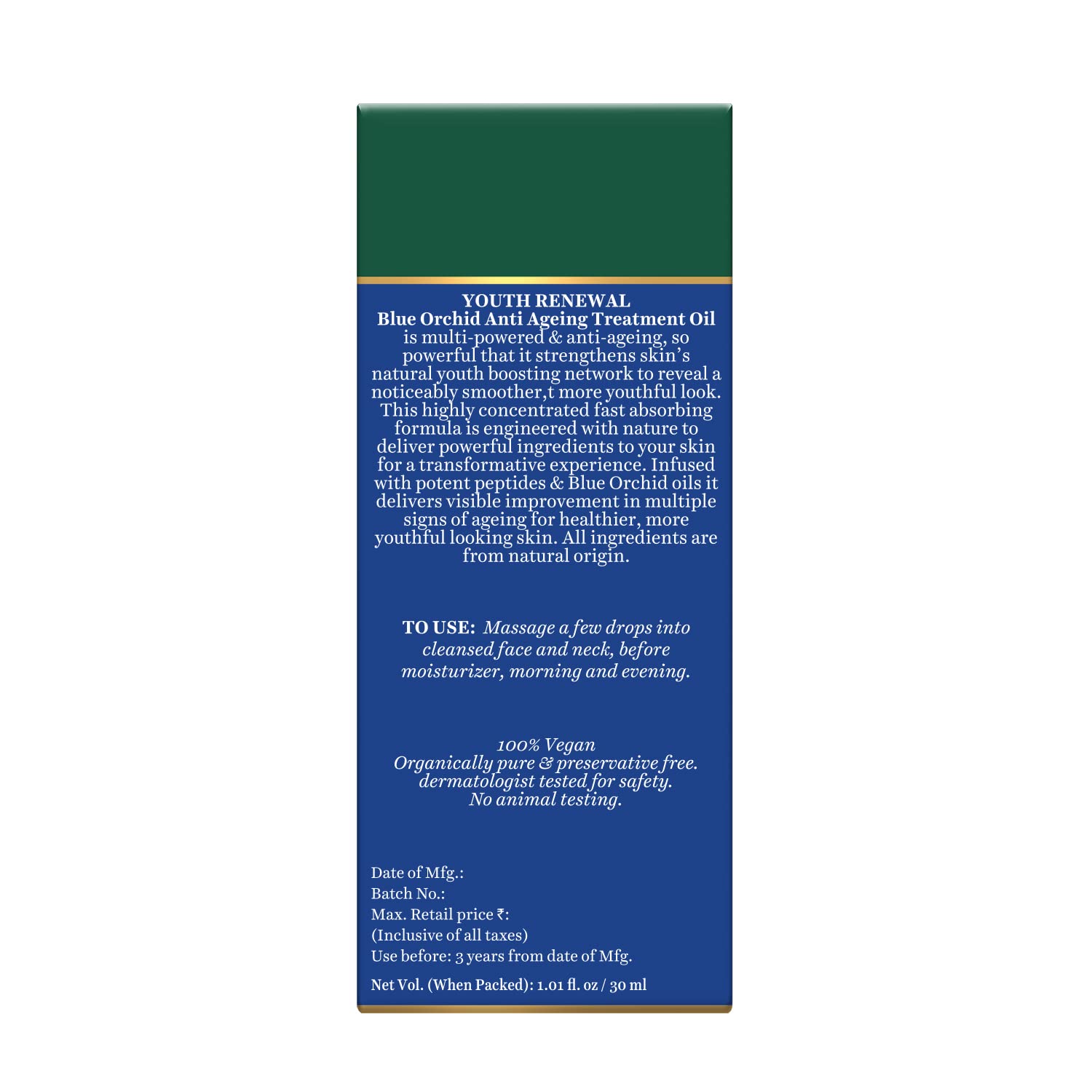 Biotique Advanced Organics Youth Renewal Blue Orchid Anti Ageing Treatment Oil, 30ml