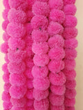 Artificial Marigold Fluffy Flowers Garlands Pooja Room Toran Indian Genda Phool 4.7 Feet