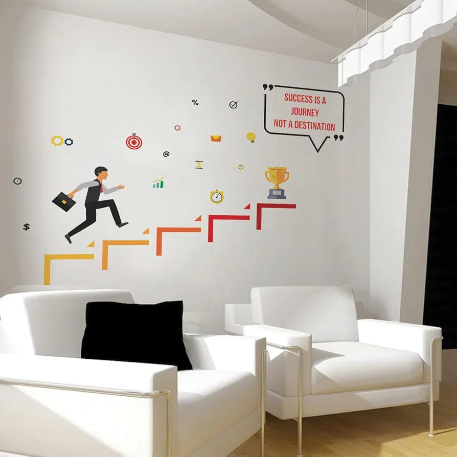 StickMe Success is a Journey Office Inspiration Motivational Quotes Wall Sticker Premium Large - 230 x 160 cm