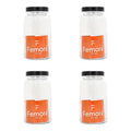 Femora Kitchen Storage Jars Clear Glass Jar With Steel Lid Air Tight Jar | 1000 Ml | Pack of 4 | Black Lid