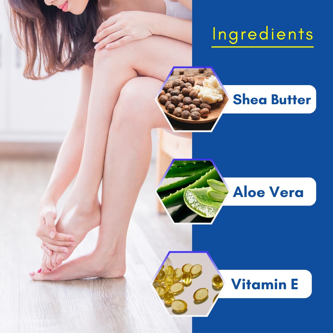 Smartdrops Foot Cream for Dry & Cracked Feet | Crack Heel Repair Cream | Enriched with Aloe, Shea Butter & Vitamin E | Foot Care Cream for Deep Absorbing, Cooling & Vegan Formula (50g)