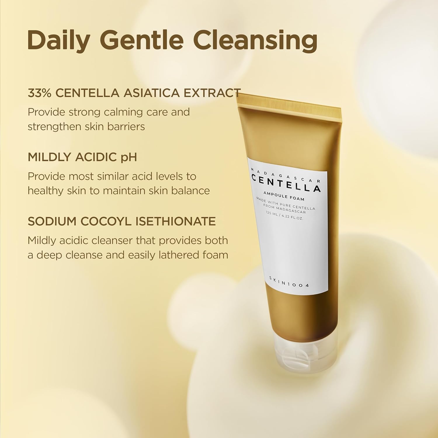 SKIN1004 Madagascar Centella Ampoule Foam Cleanser | Gentle Hydrating Face Wash, 20â€¯ml