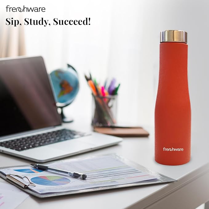 Frenchware Water Bottle | 1 Litre, Stainless Steel, Premium SS 304, Plum Delight | Easy-to-Clean