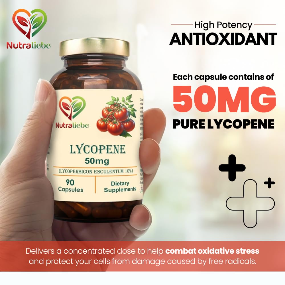 Nutraliebe Lycopene Extract 50mg - High Potency Antioxidant Support, 90 Capsules