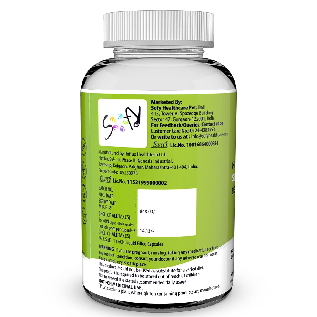 NATURYZ Himalayan Sea Buckthorn Berry Oil Triple Strength 1120mg | Cold-Pressed Vegetarian Omega 7 + Omega 3-6-9 | Skin Glow, Immunity & Gut Health Supplement | High Absorption | Non-GMOâ€“ 60 Liquid Fill Capsules