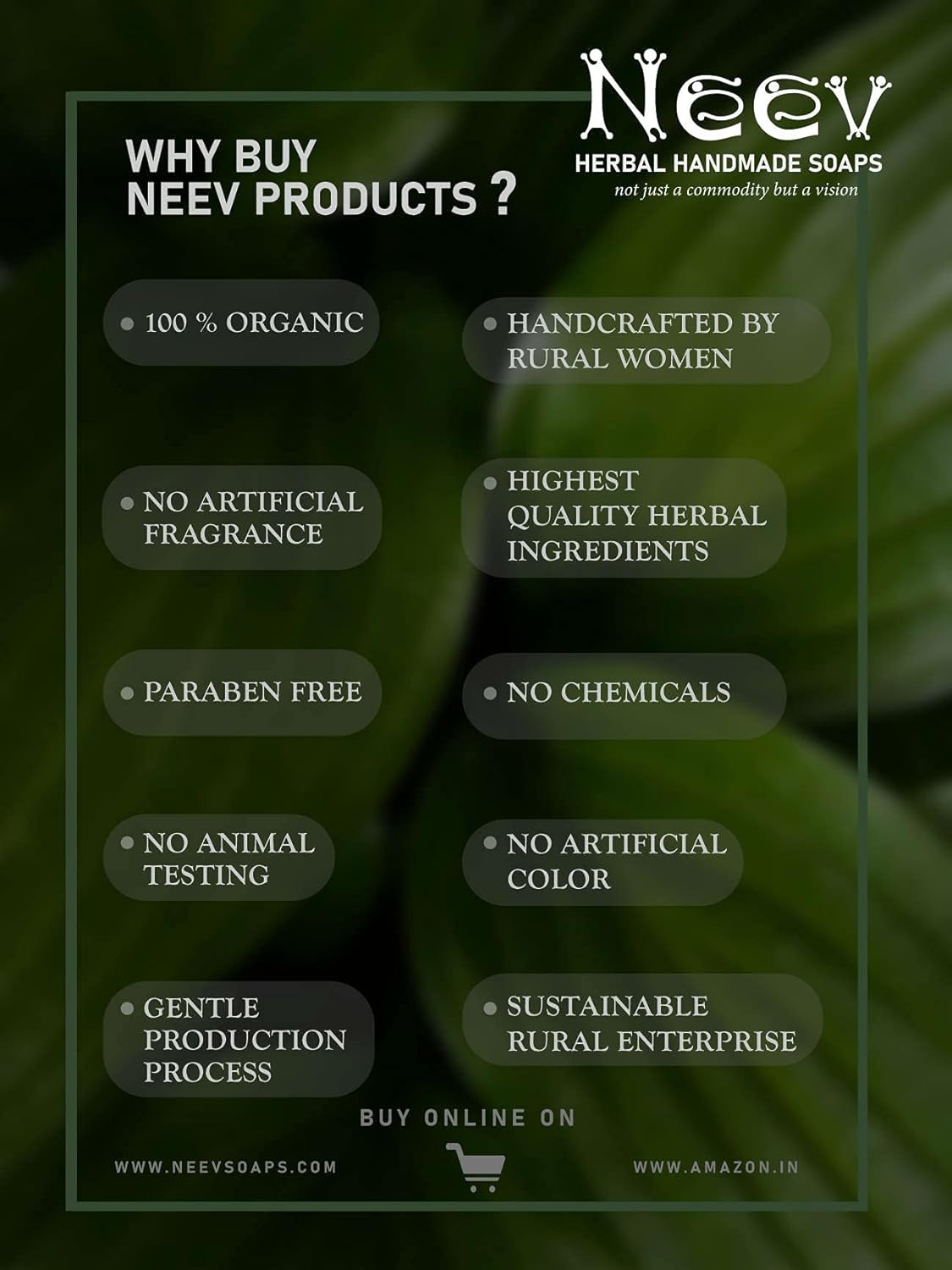 Neev Herbal Handmade Soaps Moringa Vetiver Soap - 100 gms (Pack of 2)