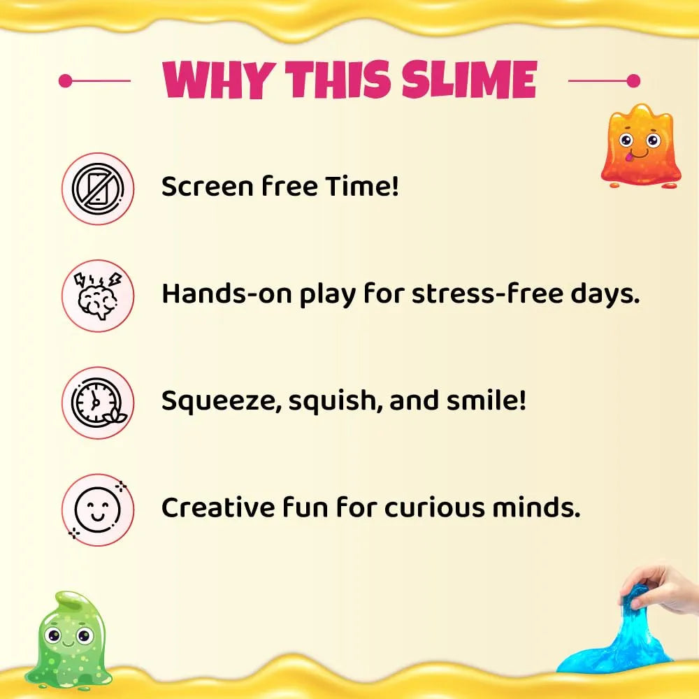 PW Slime Kit for Kids 3 to 10 Years – 6 Fruit-Scented Colourful Slimes with Moulds, DIY Sensory Play, Soft & Non-Toxic, Birthday Gift for Boys & Girls
