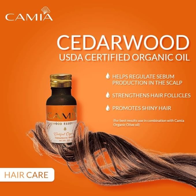 Camia Organic & Natural Cedarwood Essential Oil - 15 ml