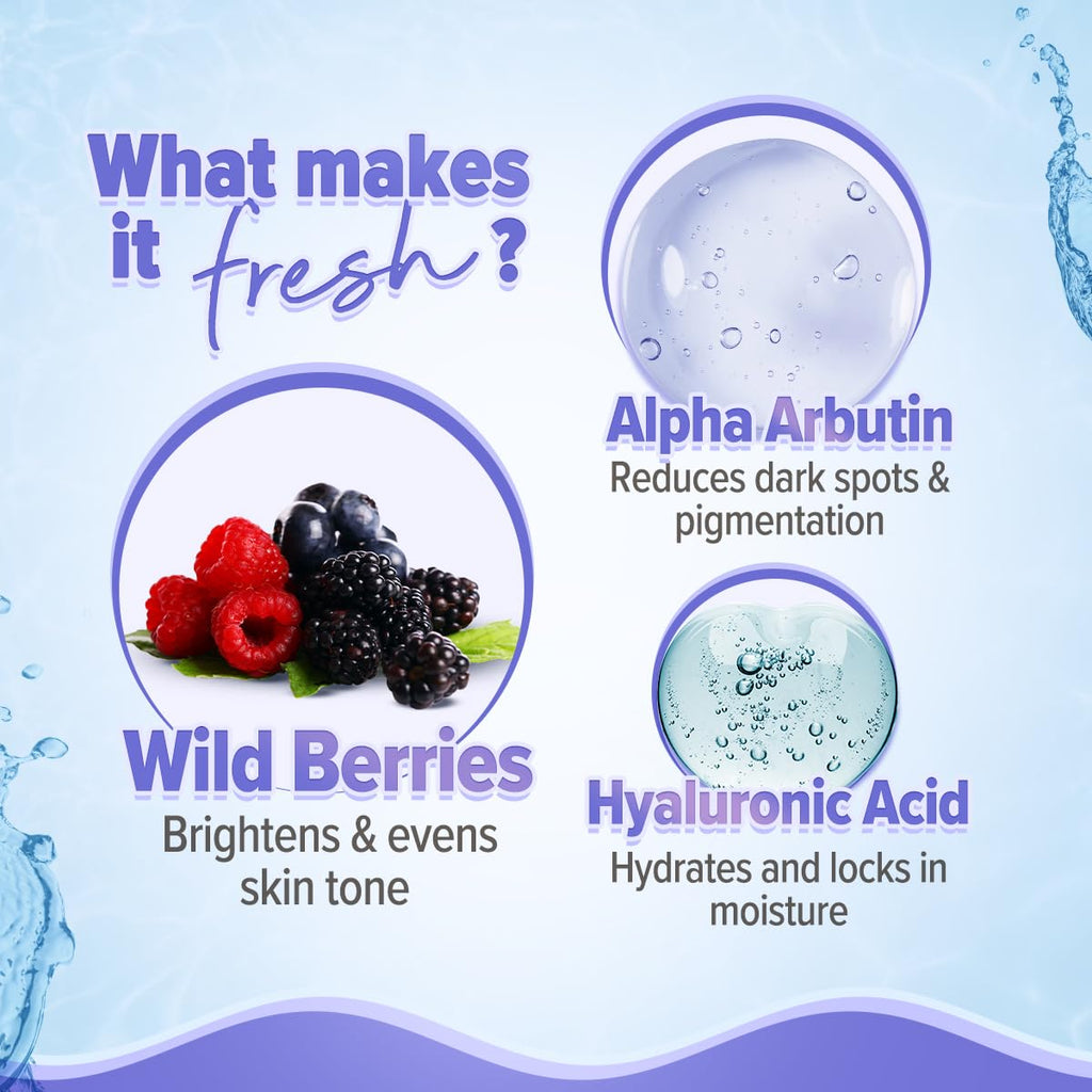 Aqualogica Illuminate+ Oil-Free Moisturizer with Wild Berries & Alpha Arbutin for Luminous Glow - Normal, Dry & Combination Skin -Hydration & Even Skin Tone for Men & Women | 100 g