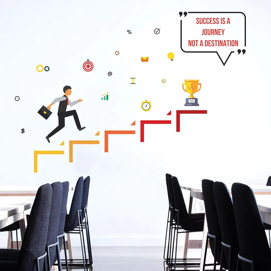 StickMe Success is a Journey Office Inspiration Motivational Quotes Wall Sticker Premium Large - 230 x 160 cm