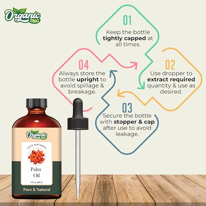 Organic Zing Palm (Arecaceae) Oil | Carrier Oil for Massage, Skincare & Hair Care - 118 Ml